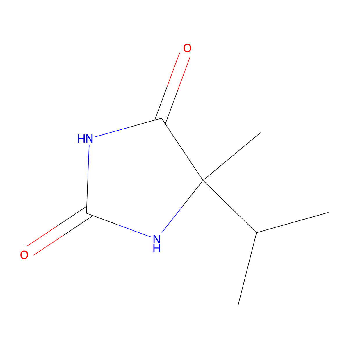 5-Methyl-5-(1-methylethyl)-2,4-imidazolidinedione molecular structure, CAS 150226-22-5