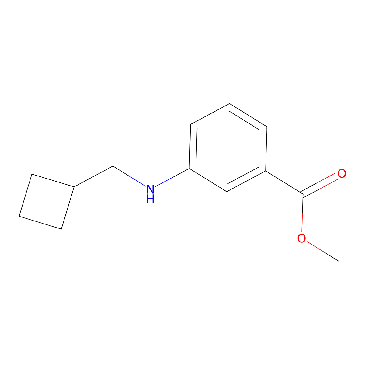 Methyl 3-[(cyclobutylmethyl)amino]benzoate molecular structure, CAS 1502264-15-4