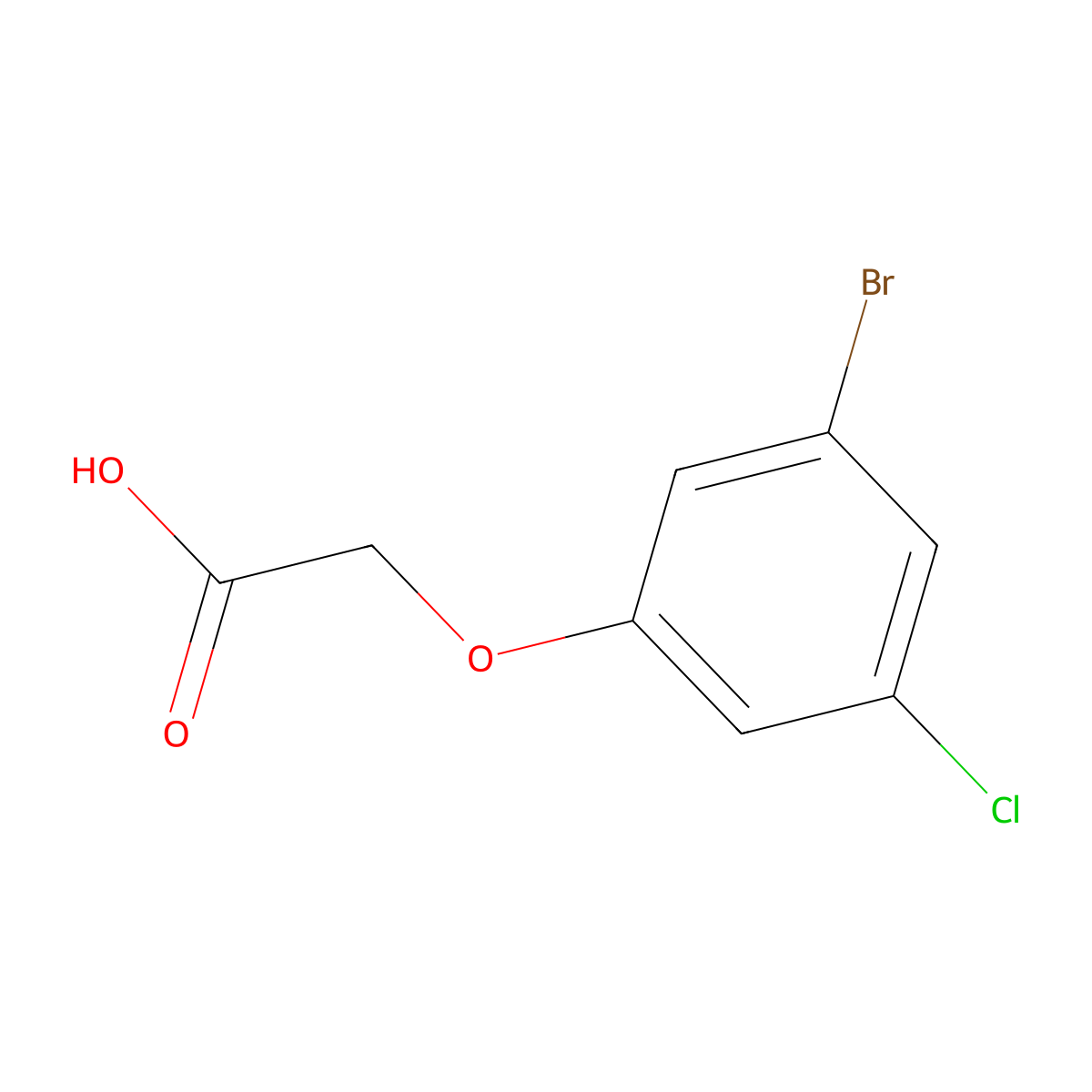 2-(3-Bromo-5-chlorophenoxy)acetic acid molecular structure, CAS 1502265-53-3