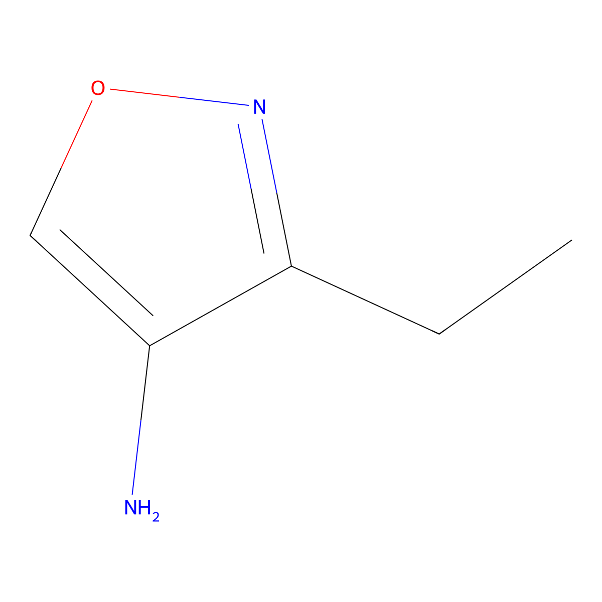 3-Ethyl-1,2-oxazol-4-amine molecular structure, CAS 1502266-37-6