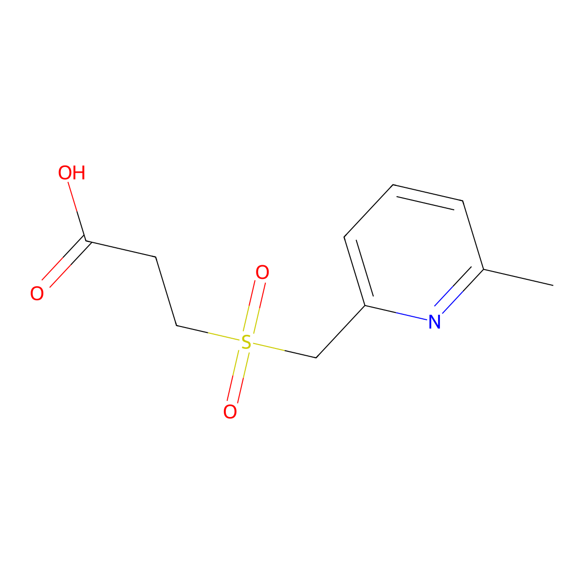 3-[(6-Methylpyridin-2-yl)methanesulfonyl]propanoic acid molecular structure, CAS 1502266-62-7
