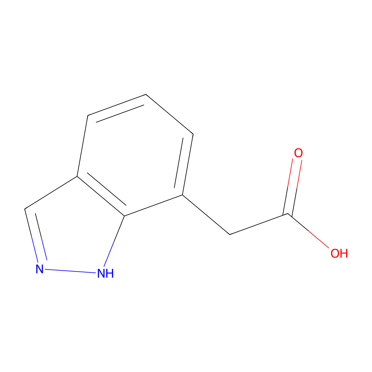 2-(1H-indazol-7-yl)acetic acid molecular structure, CAS 1502277-43-1