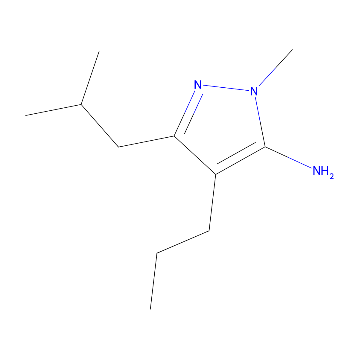 3-Isobutyl-1-methyl-4-propyl-1h-pyrazol-5-amine molecular structure, CAS 1502280-93-4