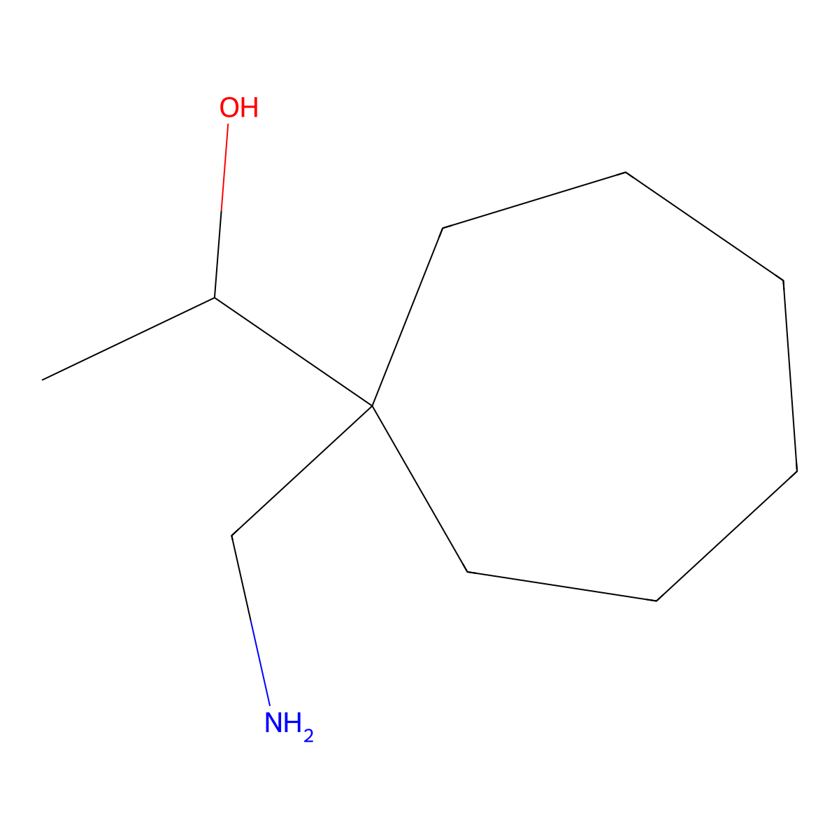 1-[1-(Aminomethyl)cycloheptyl]ethan-1-ol molecular structure, CAS 1502281-36-8
