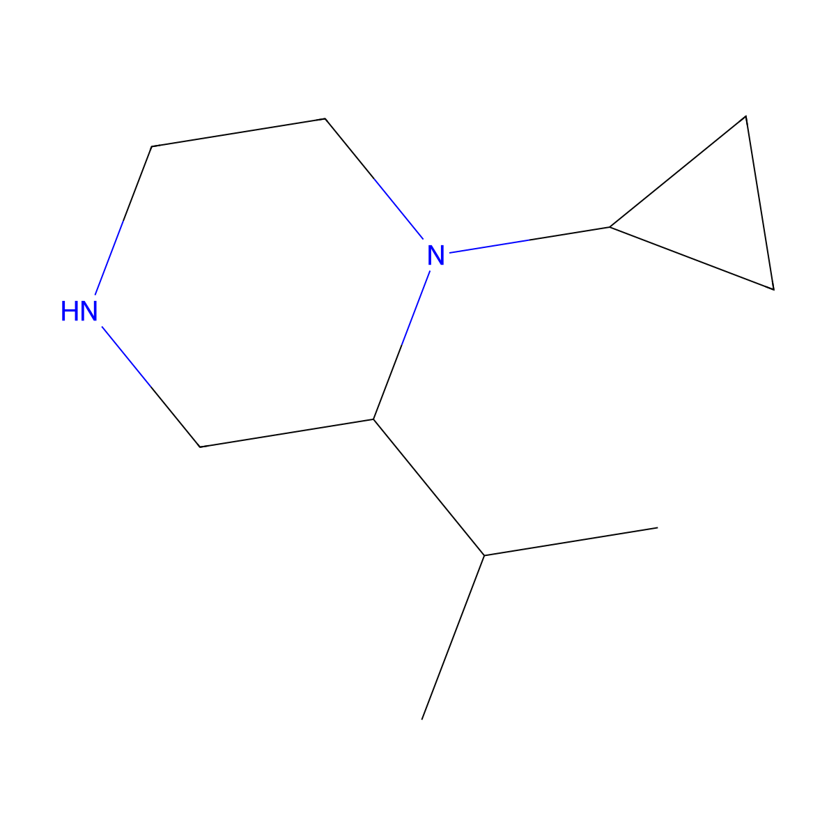 1-Cyclopropyl-2-(propan-2-yl)piperazine molecular structure, CAS 1502283-88-6