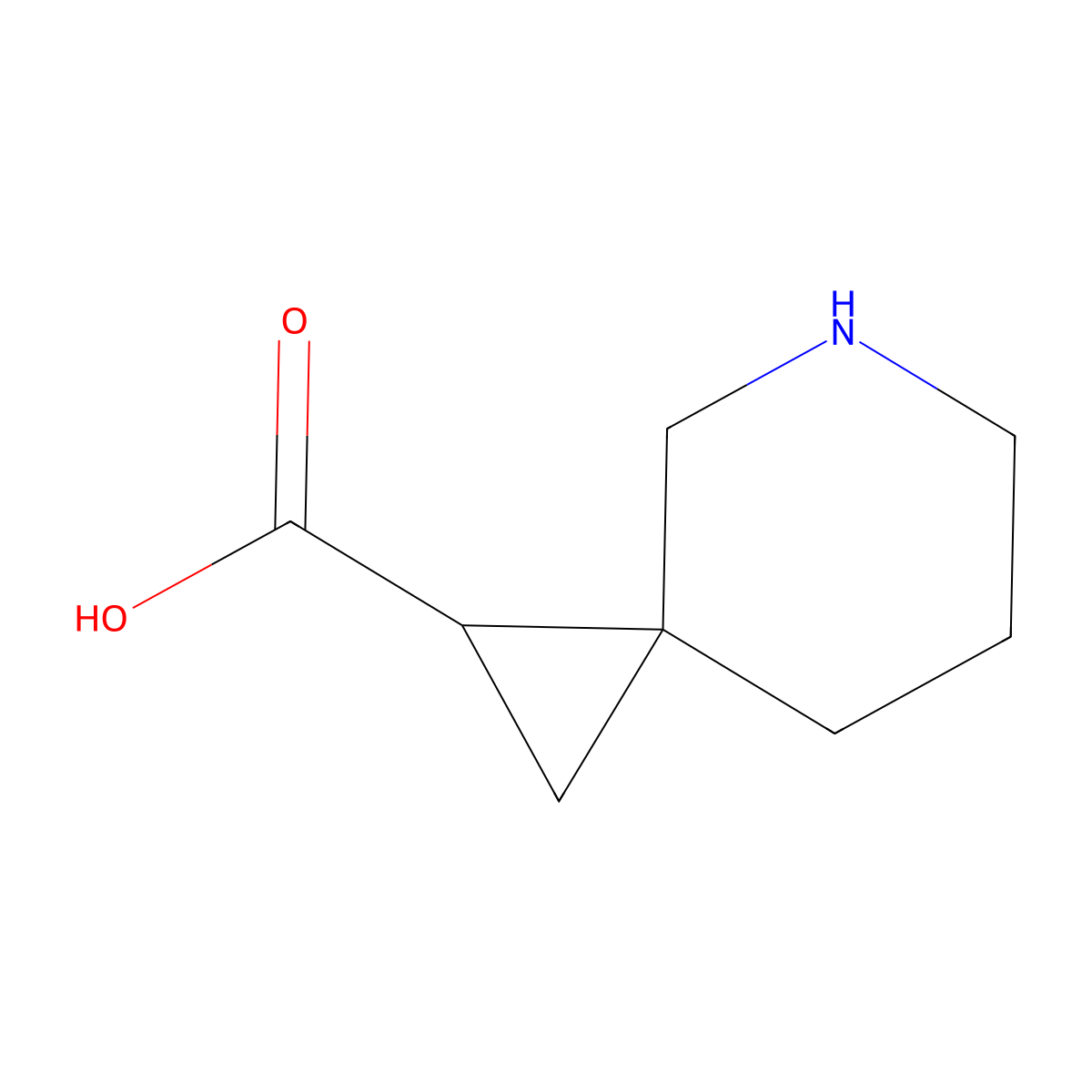 5-Azaspiro[2.5]octane-1-carboxylic acid molecular structure, CAS 1502287-58-2
