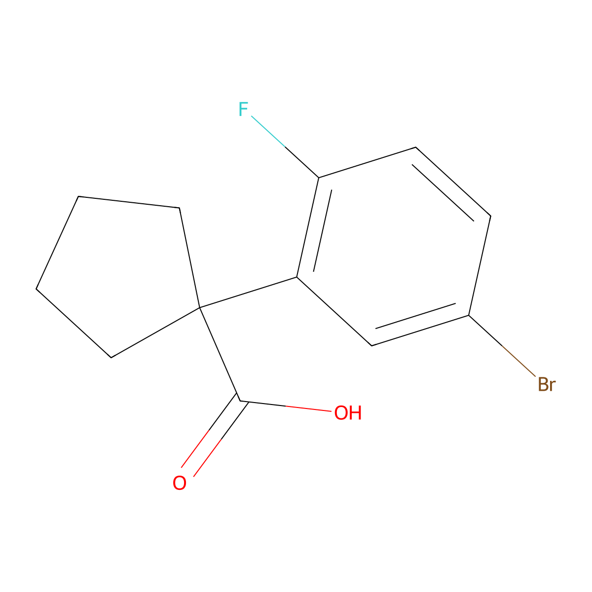 1-(5-Bromo-2-fluorophenyl)cyclopentanecarboxylic Acid molecular structure, CAS 1502299-26-4