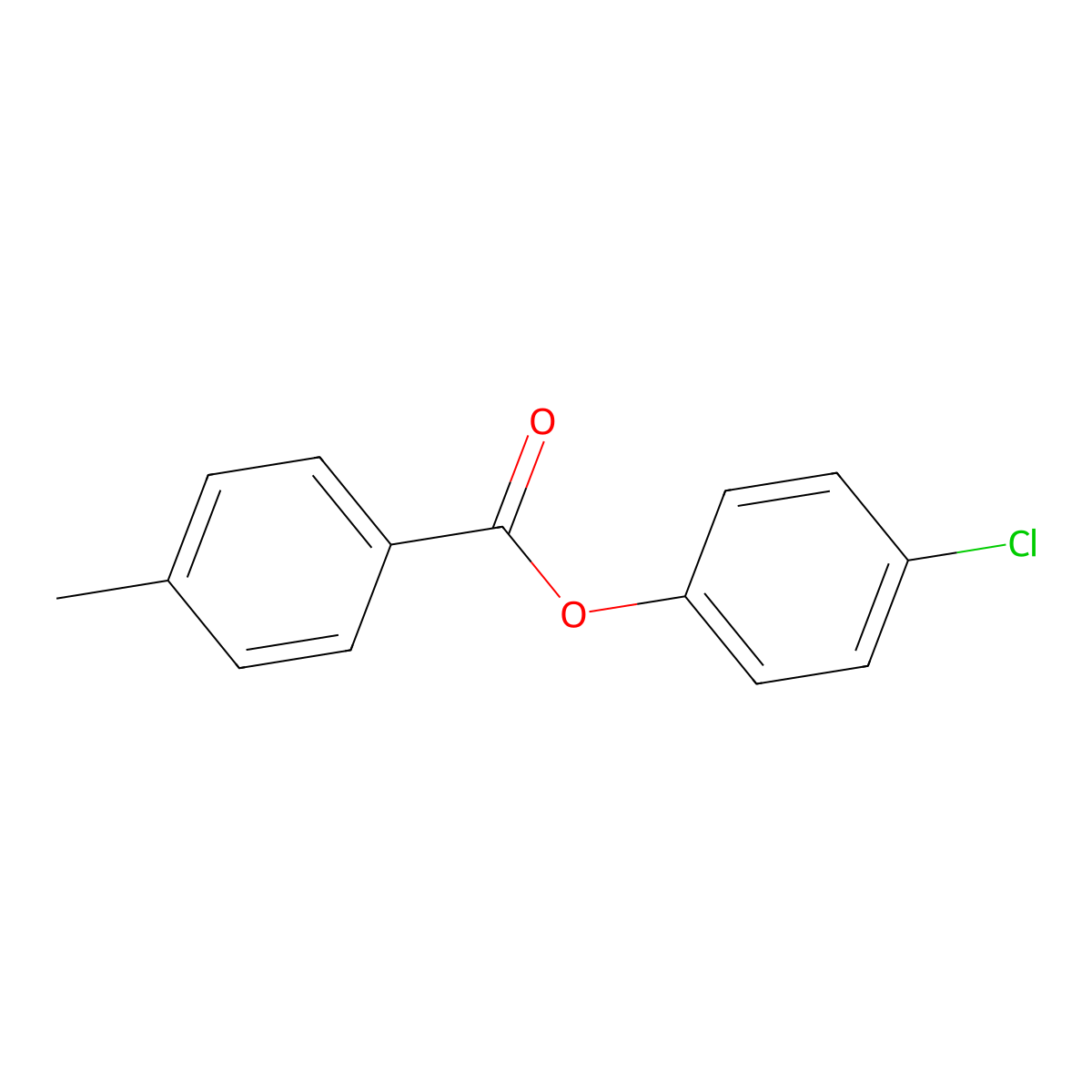 4-Chlorophenyl 4-methylbenzoate molecular structure, CAS 15023-58-2
