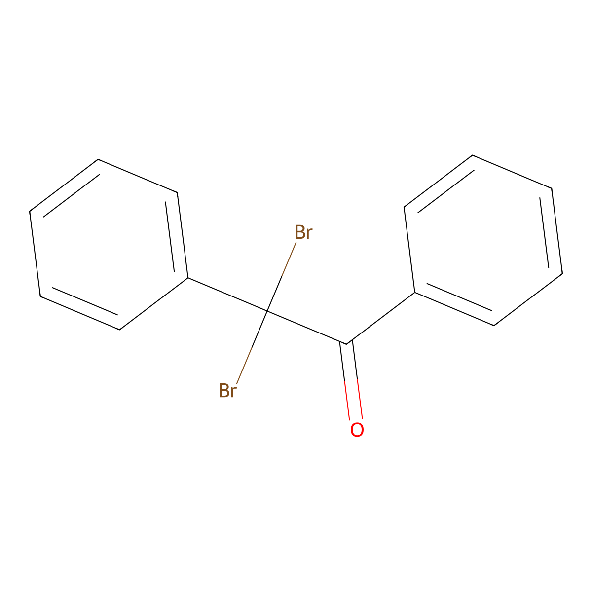 2,2-Dibromo-1,2-diphenyl-1-ethanone molecular structure, CAS 15023-99-1