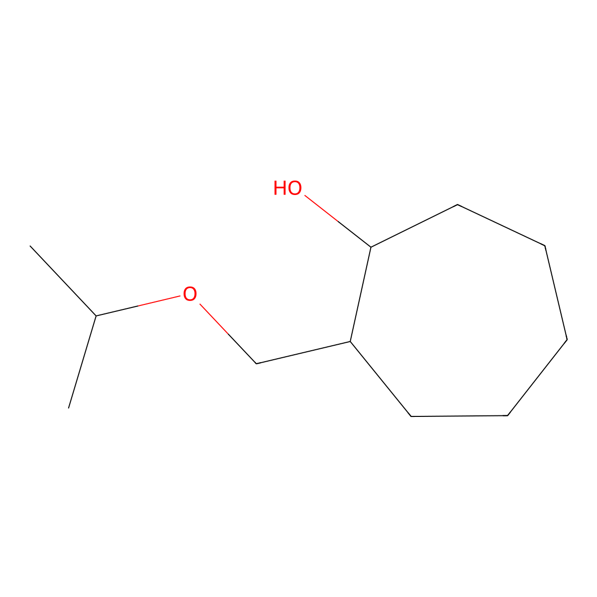 2-[(Propan-2-yloxy)methyl]cycloheptan-1-ol molecular structure, CAS 1502304-79-1
