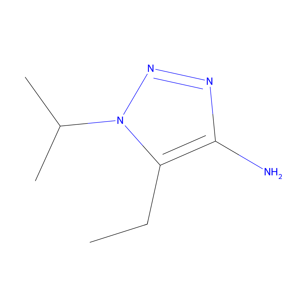 5-ethyl-1-(propan-2-yl)-1H-1,2,3-triazol-4-amine molecular structure, CAS 1502307-06-3