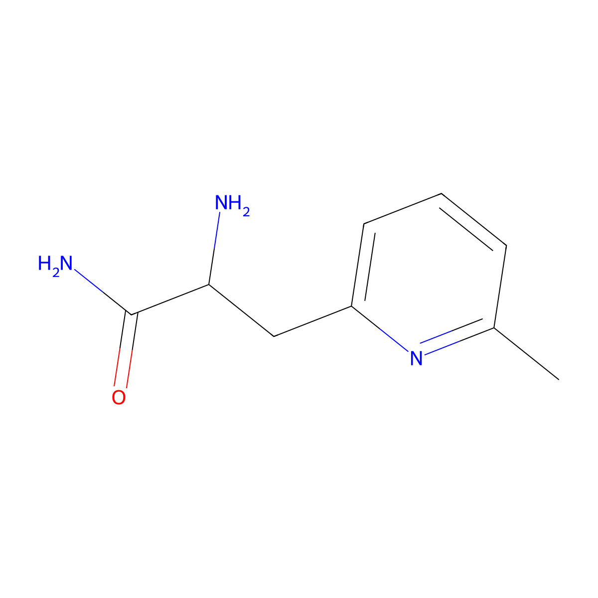 2-Amino-3-(6-methylpyridin-2-yl)propanamide molecular structure, CAS 1502318-81-1