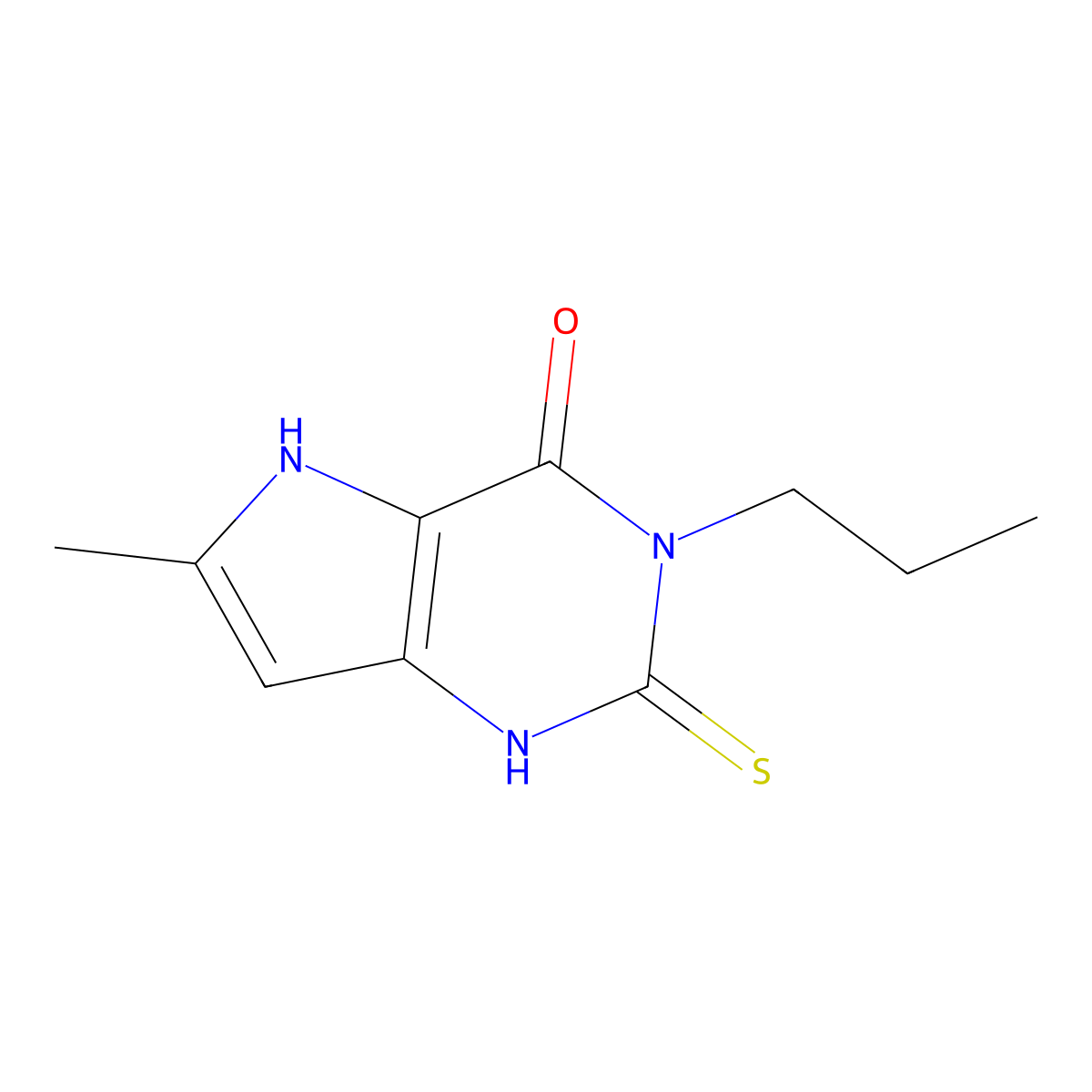6-methyl-3-propyl-2-thioxo-1,2,3,5-tetrahydro-4H-pyrrolo[3,2-d]pyrimidin-4-one molecular structure, CAS 1502326-62-6