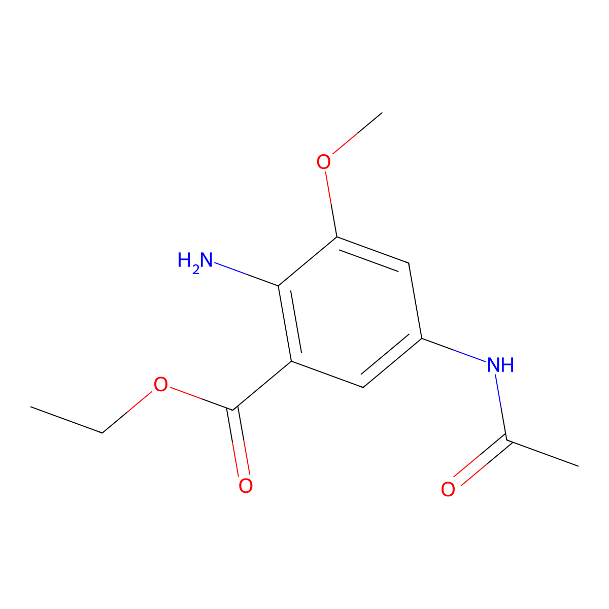 Ethyl 2-amino-5-acetamido-3-methoxybenzoate molecular structure, CAS 1502331-12-5
