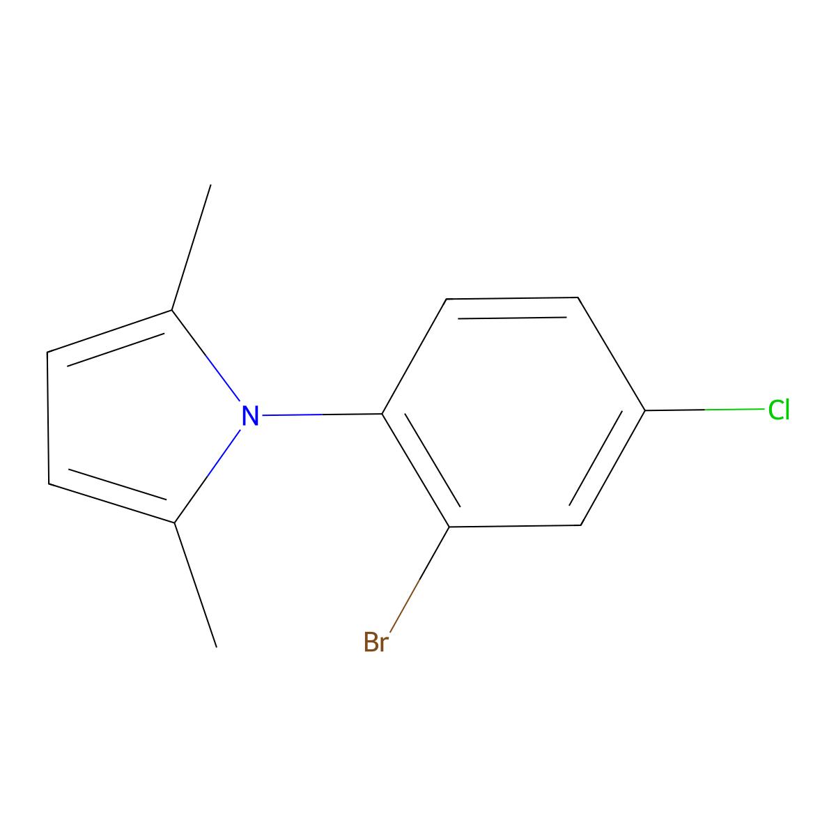 1-(2-Bromo-4-chlorophenyl)-2,5-dimethyl-1H-pyrrole molecular structure, CAS 1502337-96-3