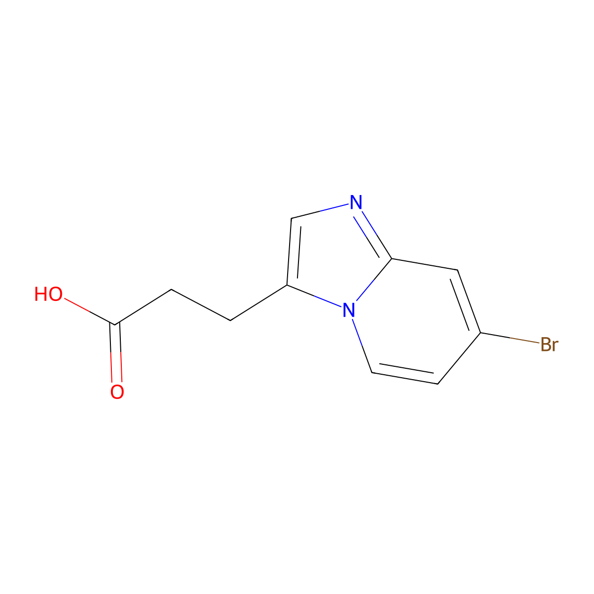 3-{7-Bromoimidazo[1,2-a]pyridin-3-yl}propanoic acid molecular structure, CAS 1502389-52-7