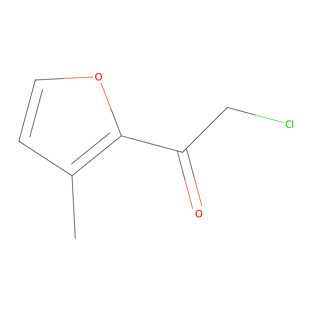 2-Chloro-1-(3-methylfuran-2-yl)ethan-1-one molecular structure, CAS 1502390-71-7