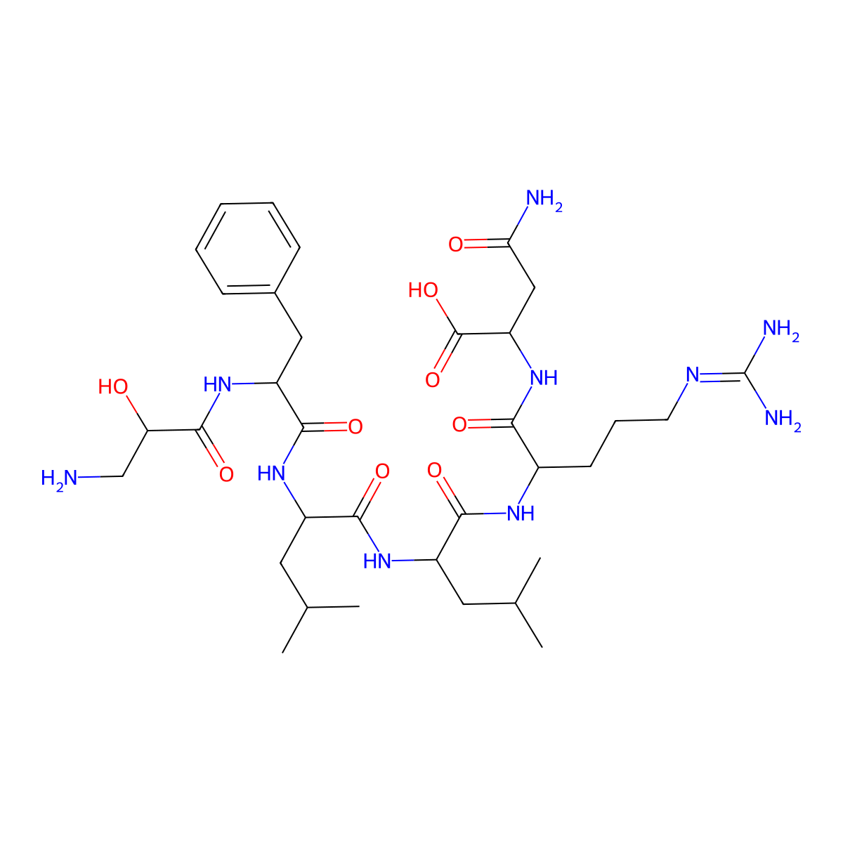 H-DL-Isoser-Phe-Leu-Leu-Arg-Asn-OH molecular structure, CAS 150242-29-8