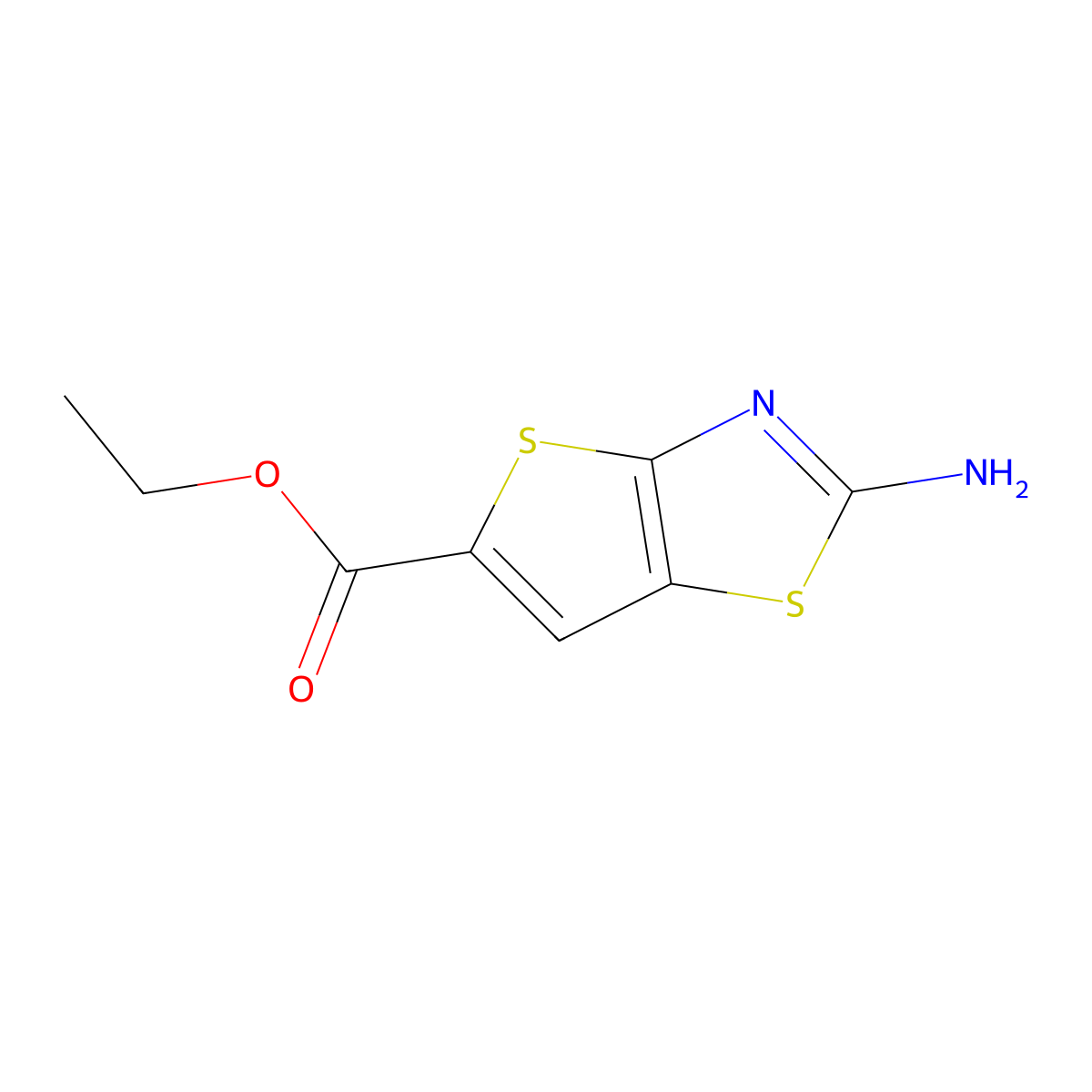 Ethyl 2-aminothieno[2,3-d][1,3]thiazole-5-carboxylate molecular structure, CAS 150242-92-5