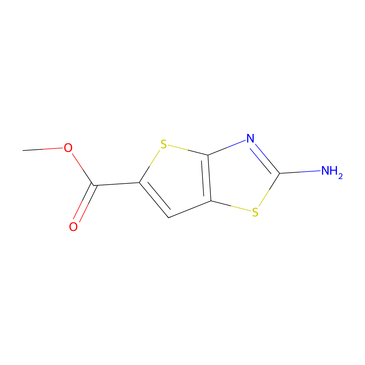Methyl 2-aminothieno[2,3-d][1,3]thiazole-5-carboxylate molecular structure, CAS 150242-93-6