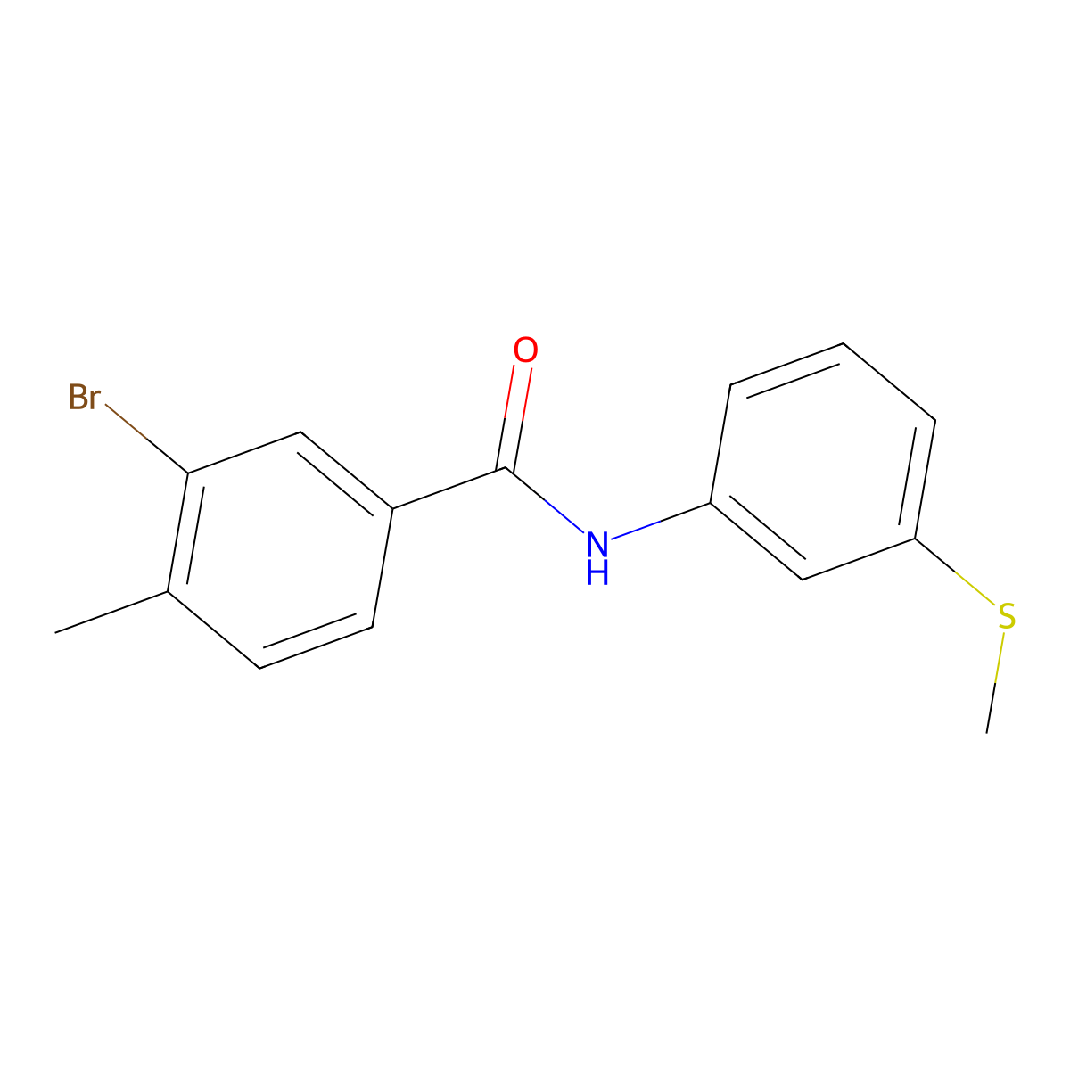 3-Bromo-4-methyl-N-[3-(methylsulfanyl)phenyl]benzamide molecular structure, CAS 1502422-52-7