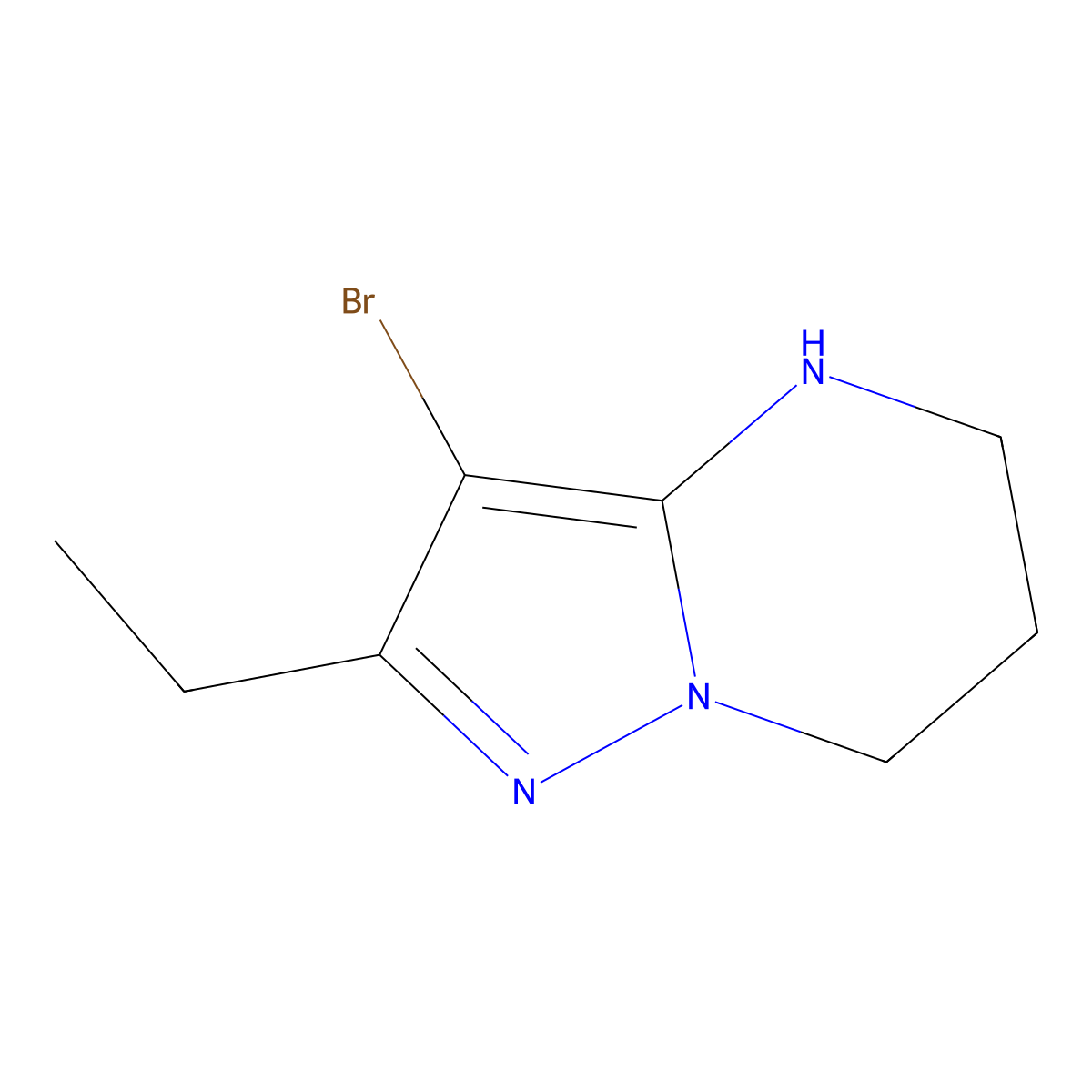 3-Bromo-2-ethyl-4H,5H,6H,7H-pyrazolo[1,5-a]pyrimidine molecular structure, CAS 1502422-67-4