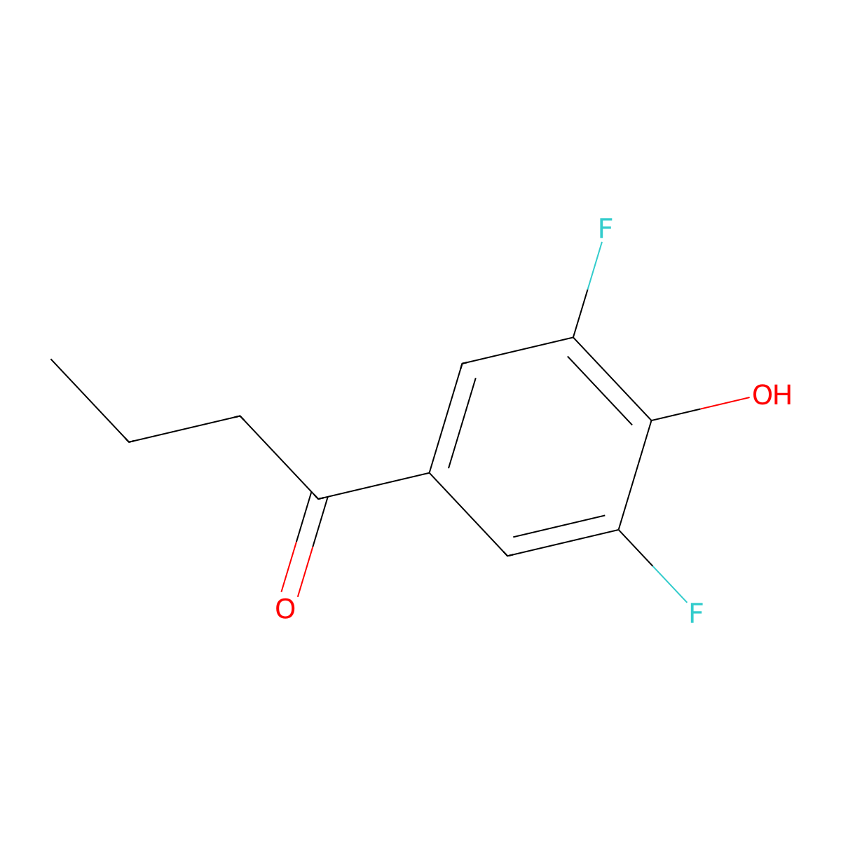 1-(3,5-Difluoro-4-hydroxyphenyl)butan-1-one molecular structure, CAS 1502437-32-2