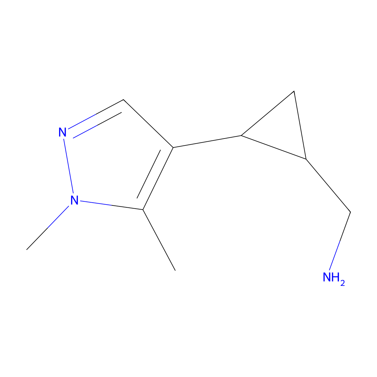 (2-(1,5-Dimethyl-1h-pyrazol-4-yl)cyclopropyl)methanamine molecular structure, CAS 1502438-15-4