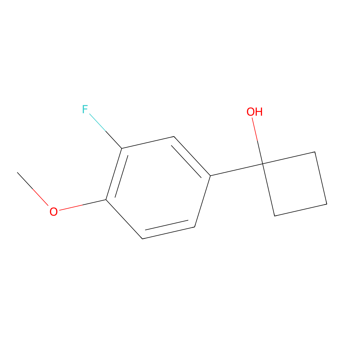 1-(3-Fluoro-4-methoxyphenyl)cyclobutanol molecular structure, CAS 1502455-82-4