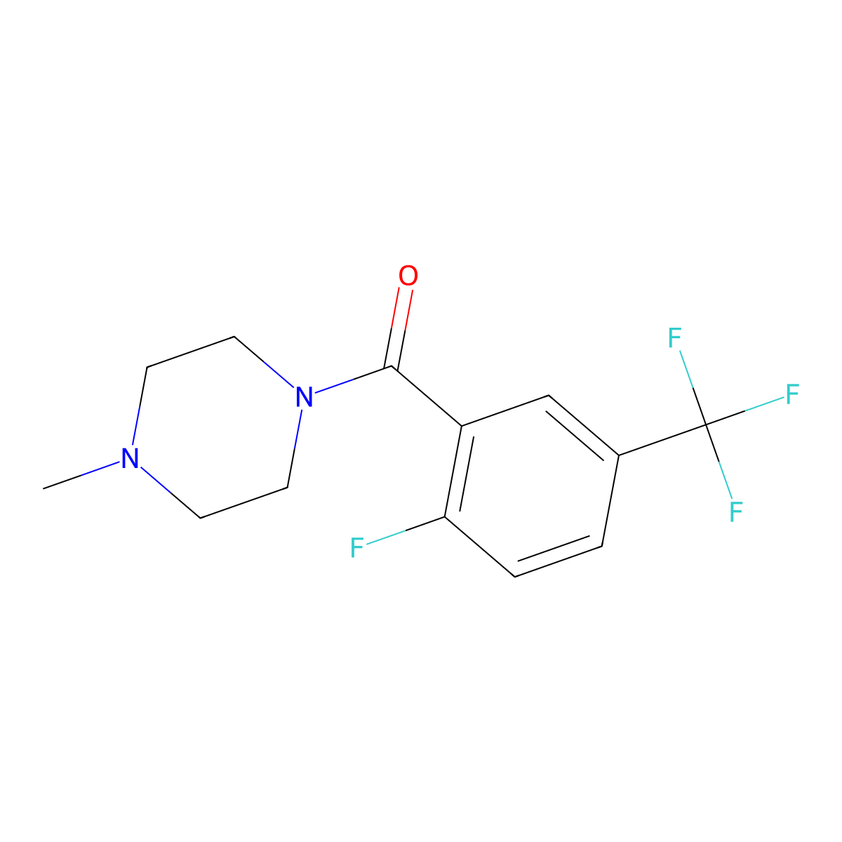 (2-Fluoro-5-(trifluoromethyl)phenyl)(4-methylpiperazin-1-yl)methanone molecular structure, CAS 1502471-94-4