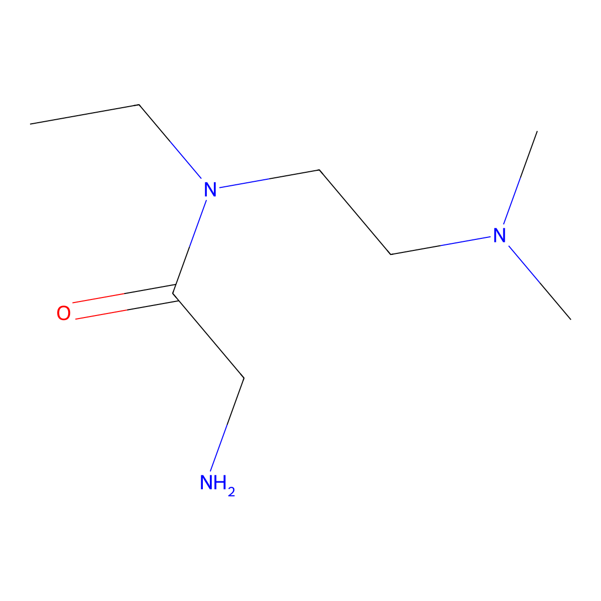 2-amino-N-(2-(dimethylamino)ethyl)-N-ethylacetamide molecular structure, CAS 1502476-00-7