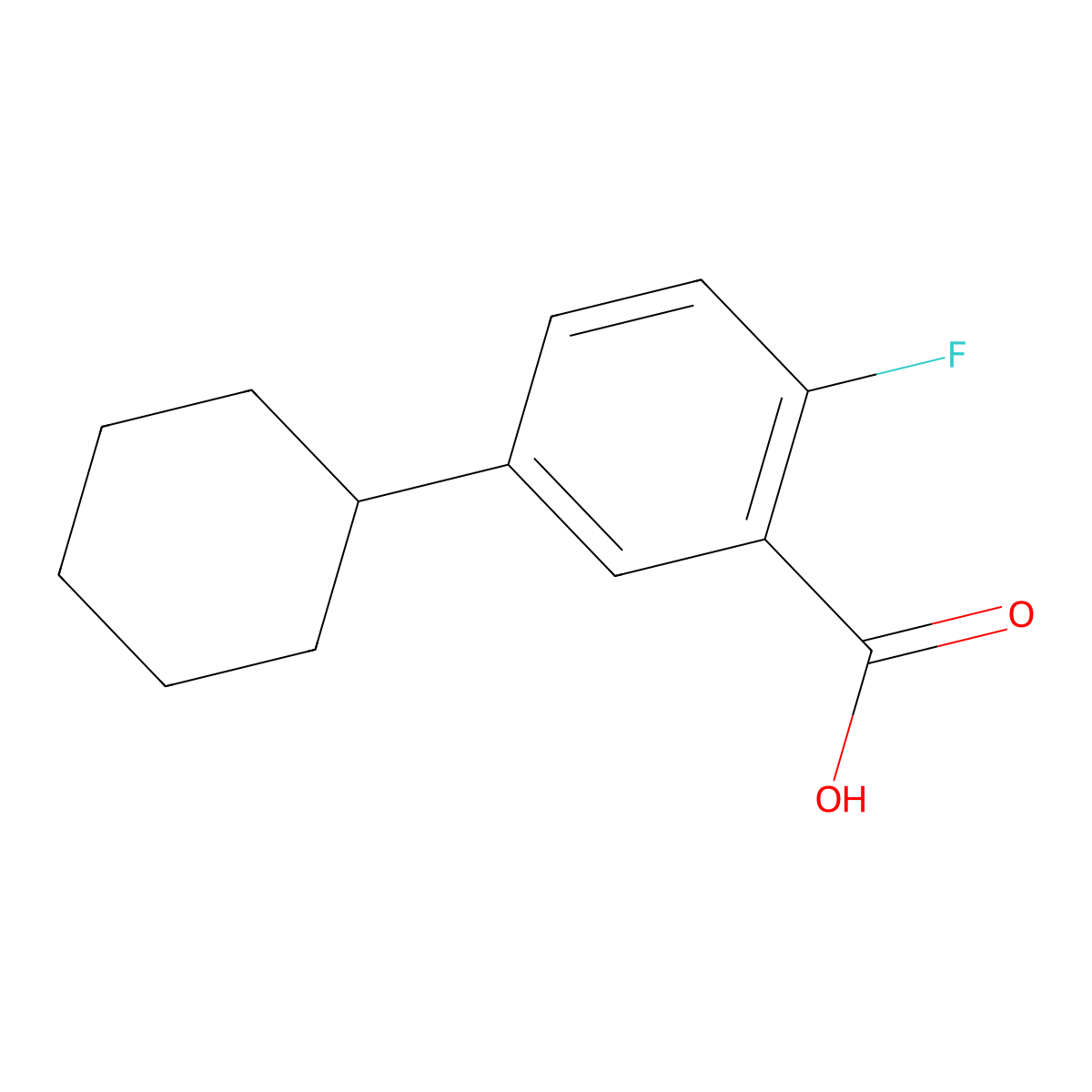5-Cyclohexyl-2-fluorobenZoic acid molecular structure, CAS 1502486-62-5
