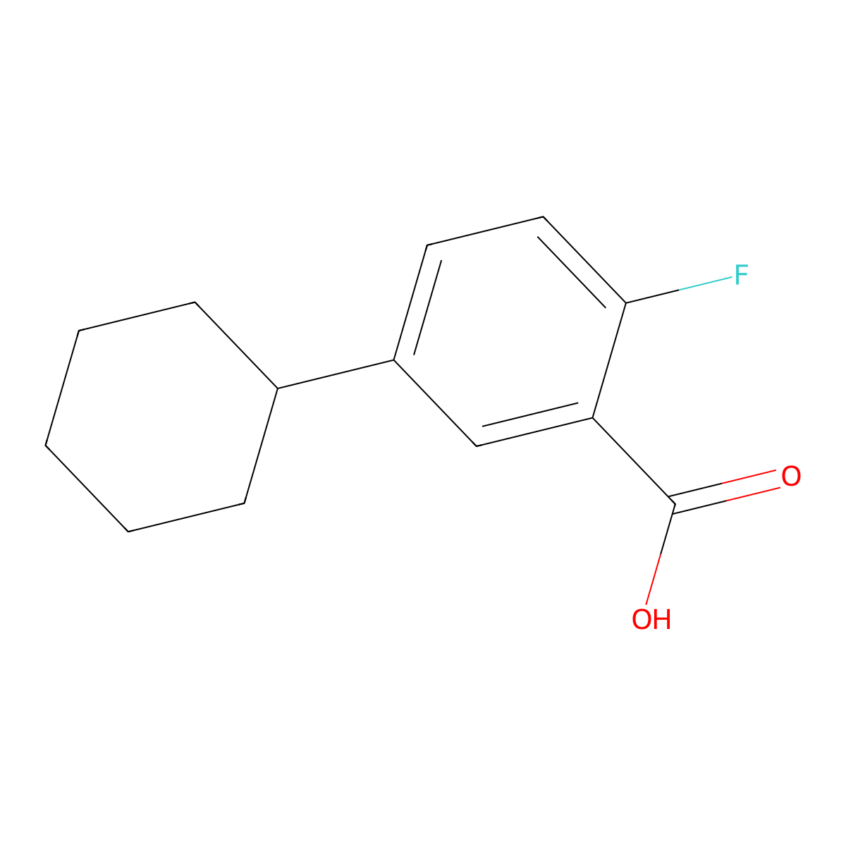5-Cyclohexyl-2-fluorobenZoic acid molecular structure, CAS 1502486-62-5
