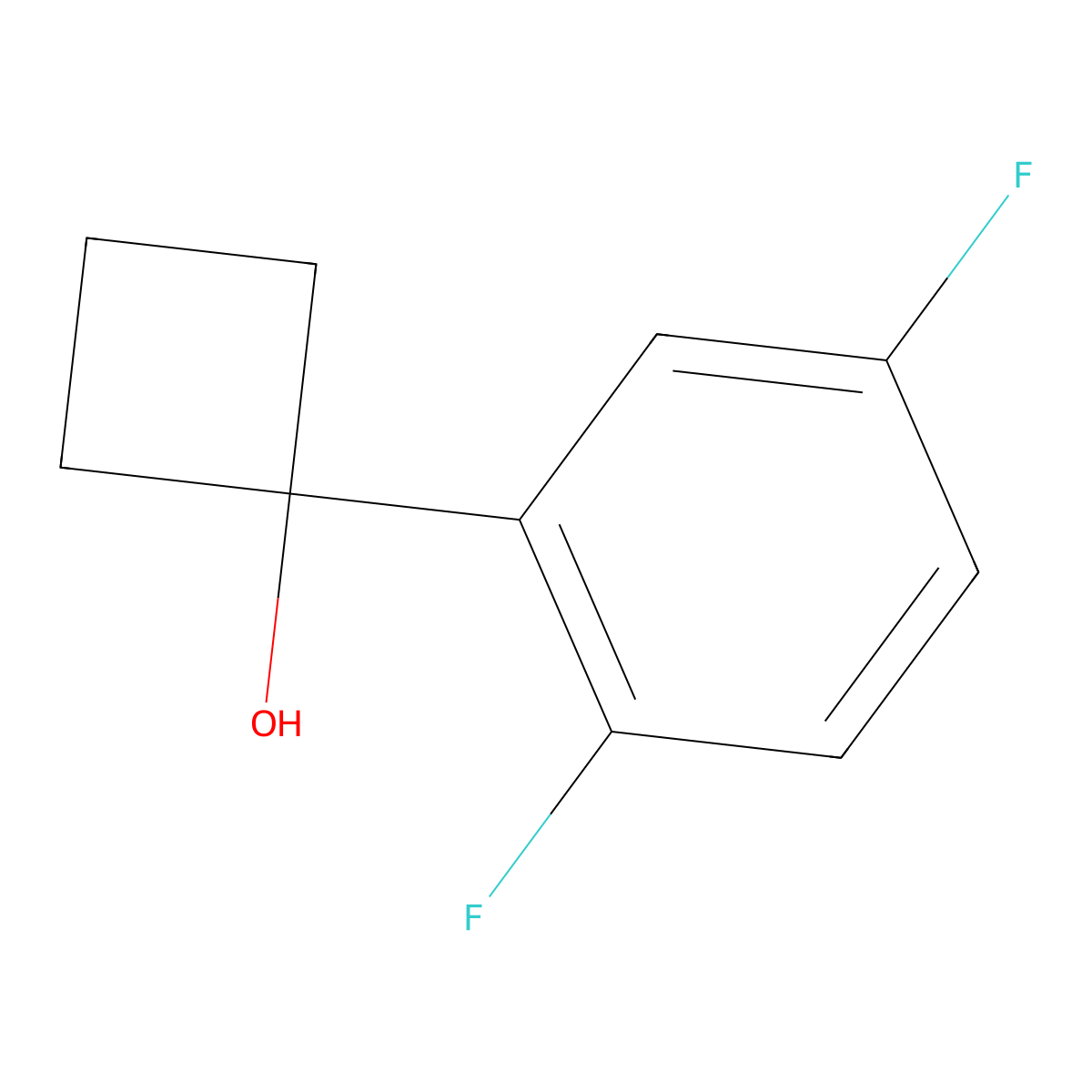 1-(2,5-Difluorophenyl)cyclobutanol molecular structure, CAS 1502495-13-7