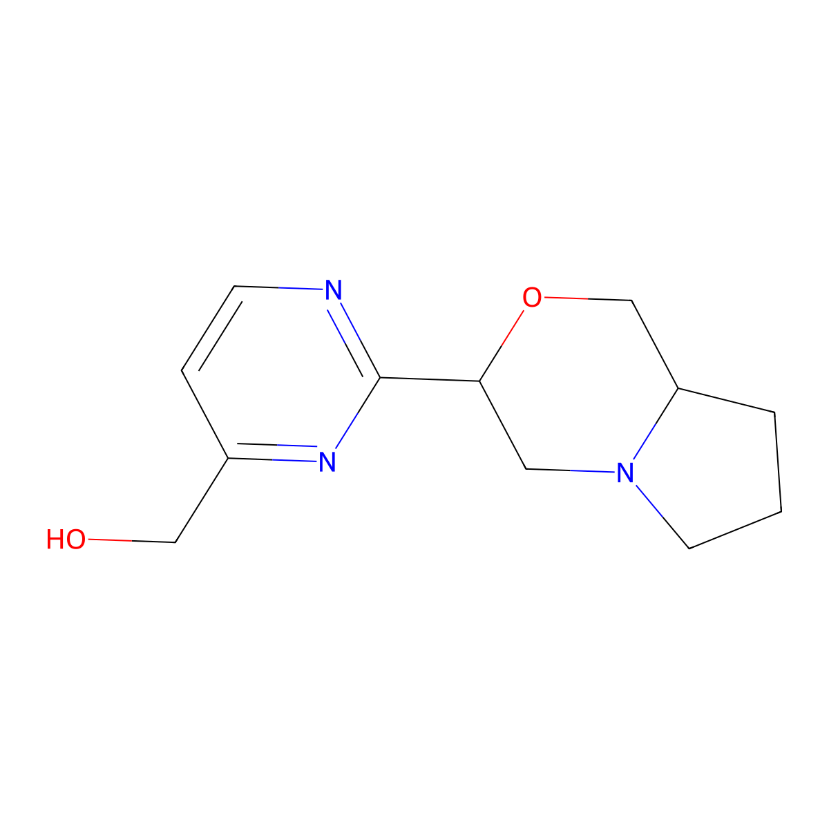 (2-{hexahydro-1H-pyrrolo[2,1-c]morpholin-3-yl}pyrimidin-4-yl)methanol molecular structure, CAS 1502498-81-8