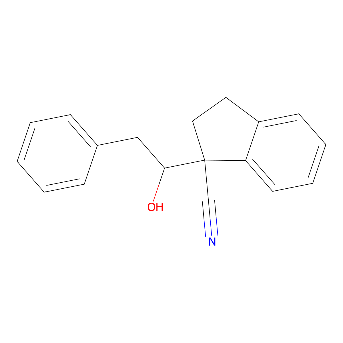 1-(1-hydroxy-2-phenylethyl)-2,3-dihydro-1H-indene-1-carbonitrile molecular structure, CAS 1502499-16-2