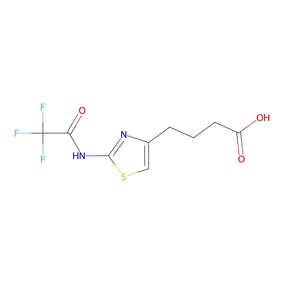 4-[2-(Trifluoroacetamido)-1,3-thiazol-4-yl]butanoic acid molecular structure, CAS 1502499-98-0