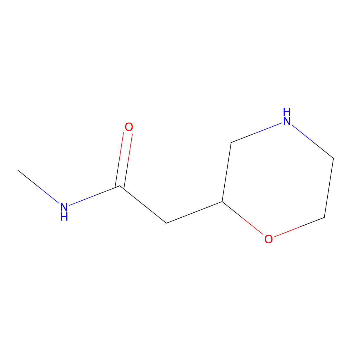 N-methyl-2-(morpholin-2-yl)acetamide molecular structure, CAS 1502510-04-4
