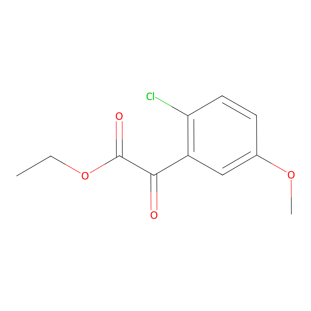 Ethyl 2-(2-chloro-5-methoxyphenyl)-2-oxoacetate molecular structure, CAS 1502511-37-6
