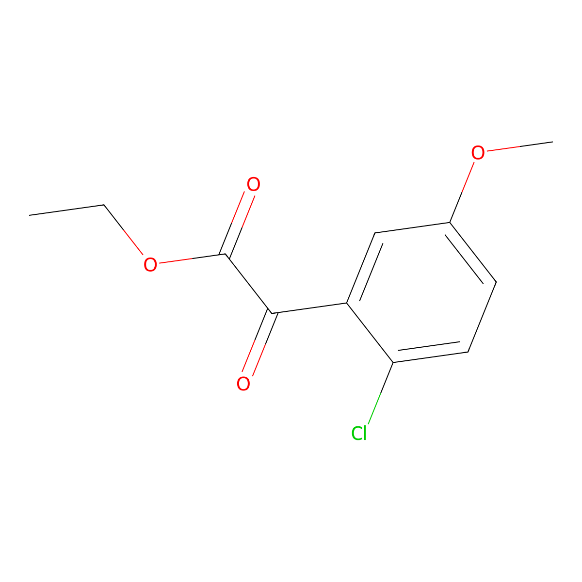 Ethyl 2-(2-chloro-5-methoxyphenyl)-2-oxoacetate molecular structure, CAS 1502511-37-6
