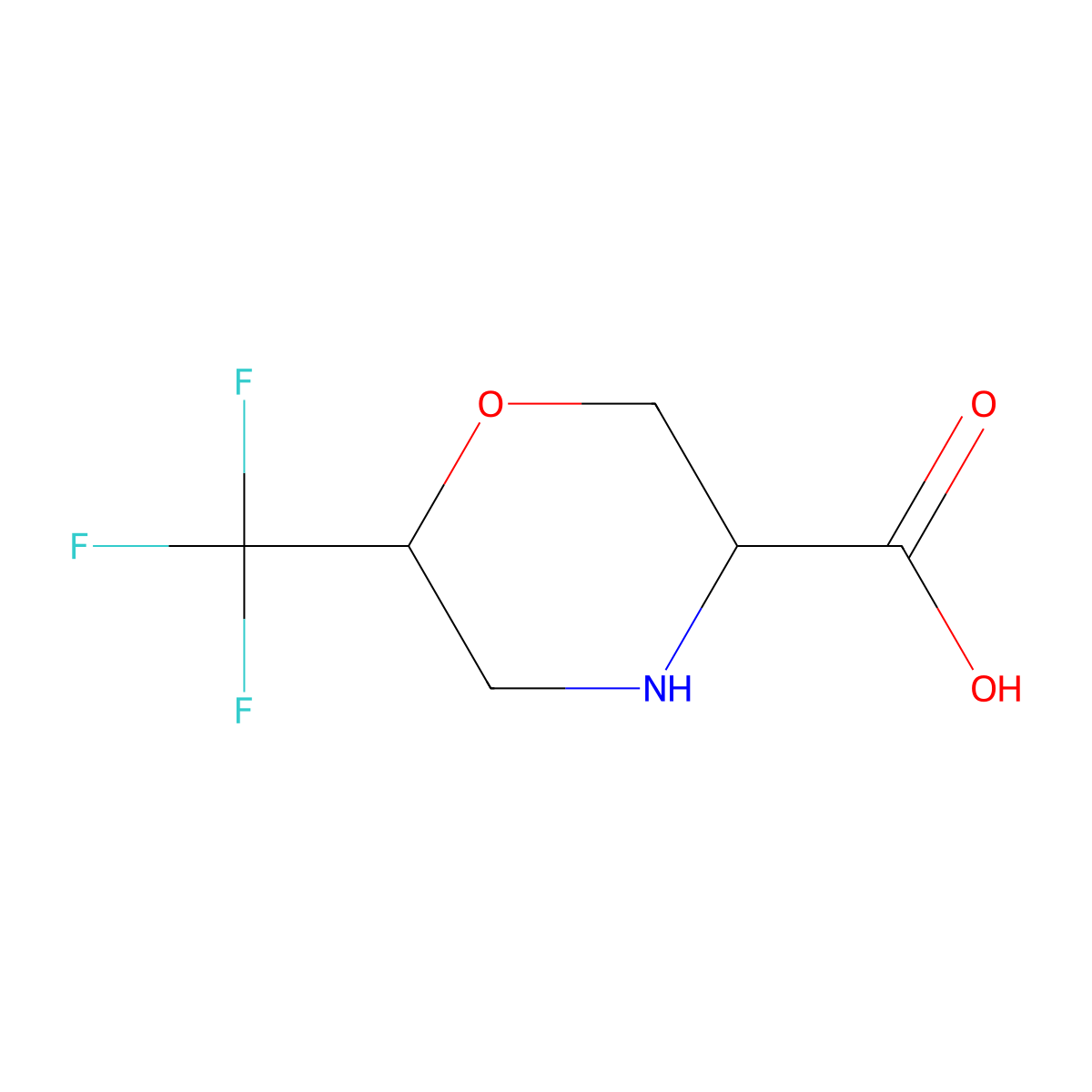 6-(Trifluoromethyl)morpholine-3-carboxylic acid molecular structure, CAS 1502528-58-6