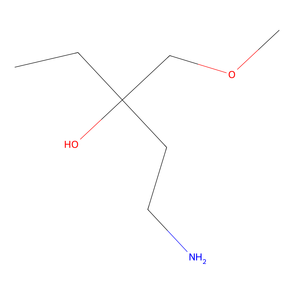 1-Amino-3-(methoxymethyl)pentan-3-OL molecular structure, CAS 1502544-36-6