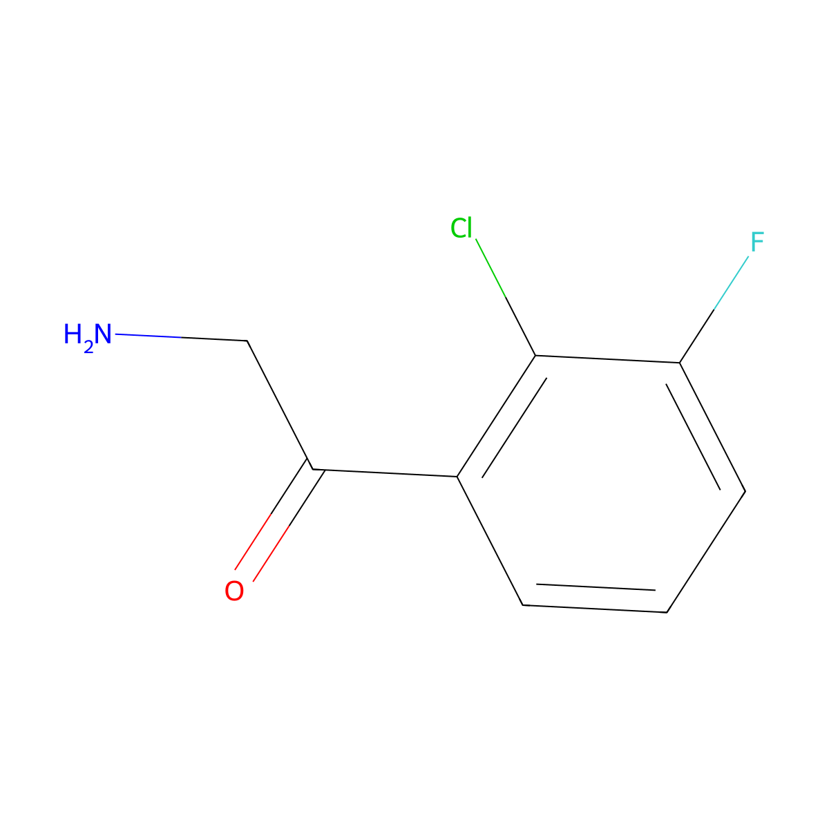 2-Amino-1-(2-chloro-3-fluorophenyl)ethan-1-one molecular structure, CAS 1502551-44-1
