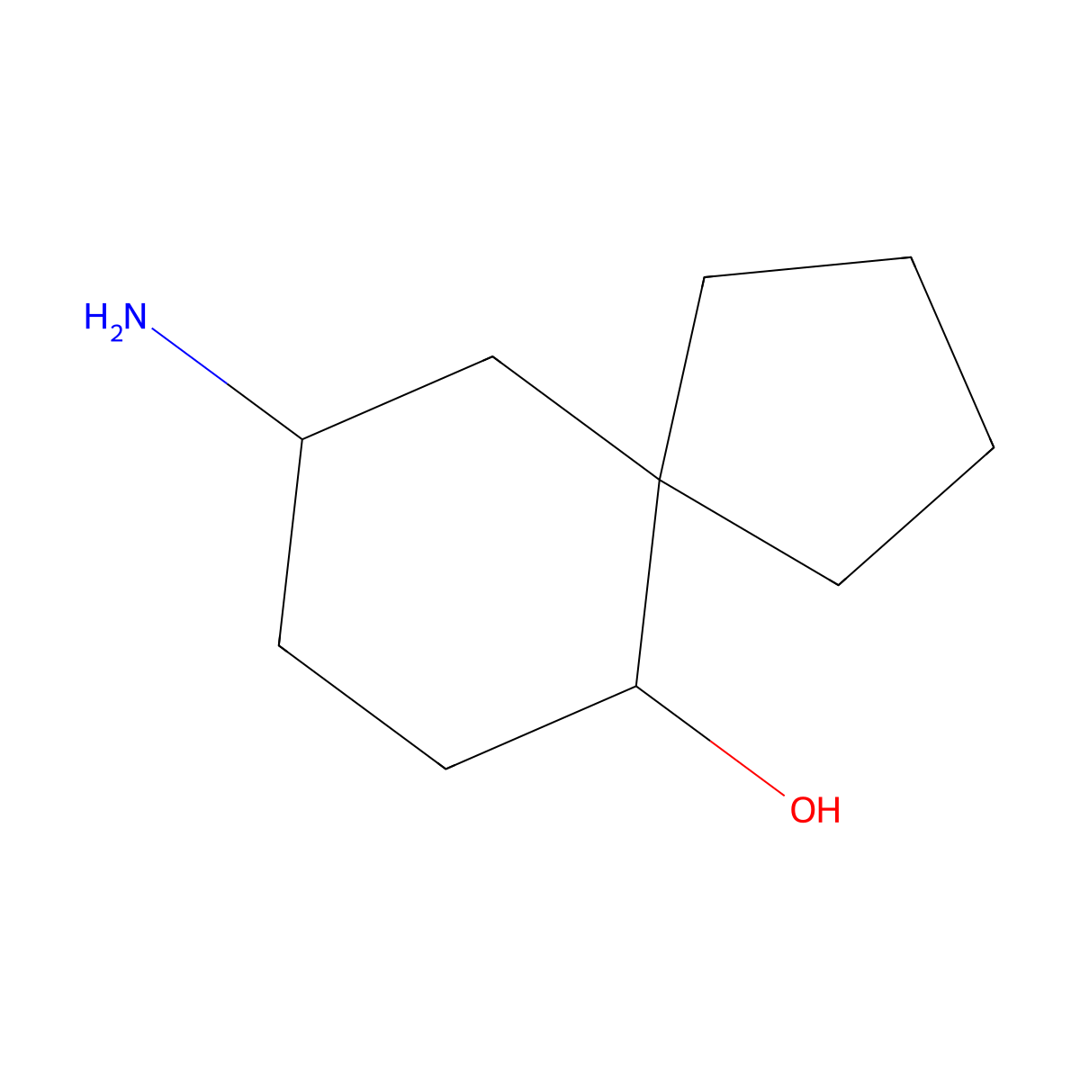9-Aminospiro[4.5]decan-6-ol molecular structure, CAS 1502556-23-1