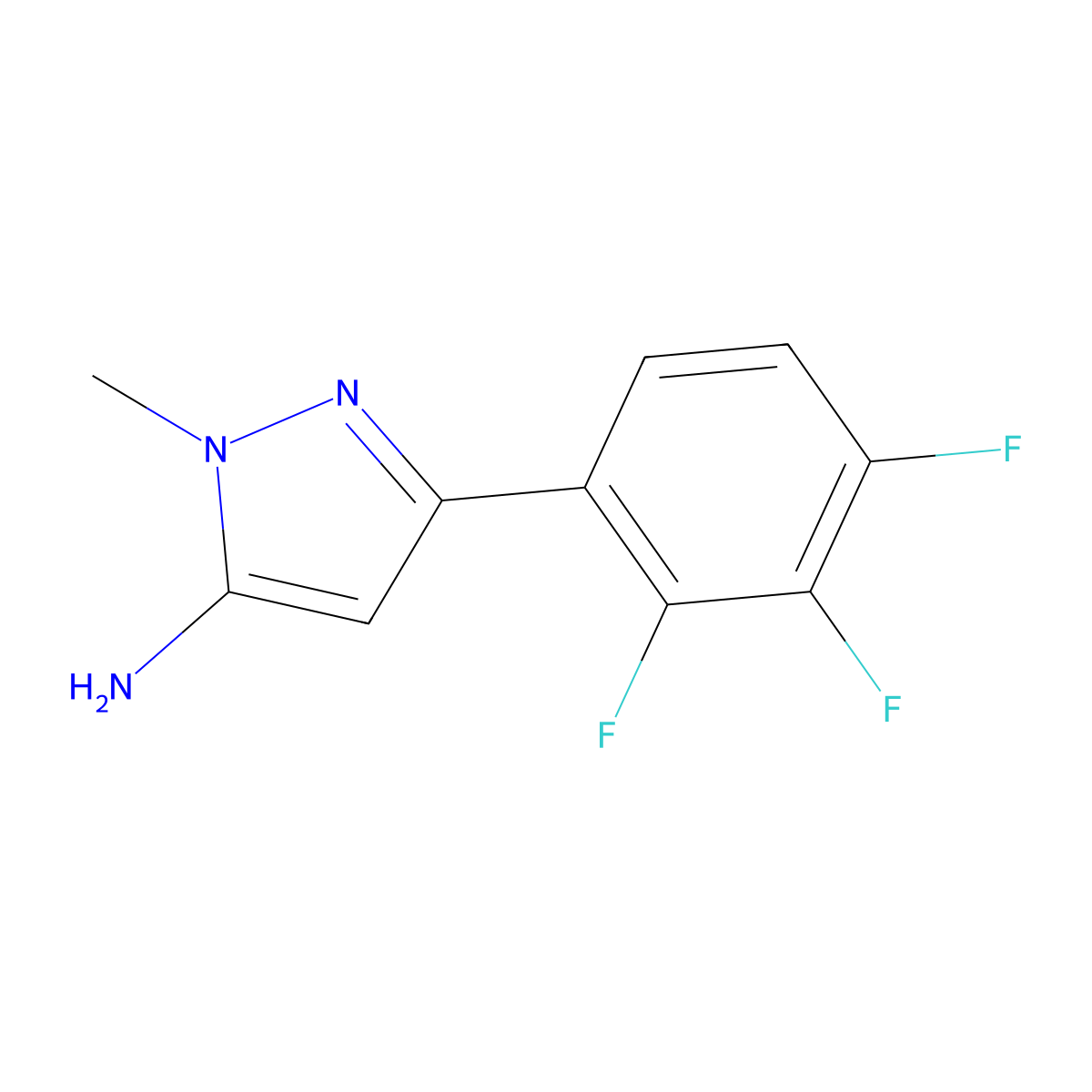 1-Methyl-3-(2,3,4-trifluorophenyl)-1h-pyrazol-5-amine molecular structure, CAS 1502556-35-5
