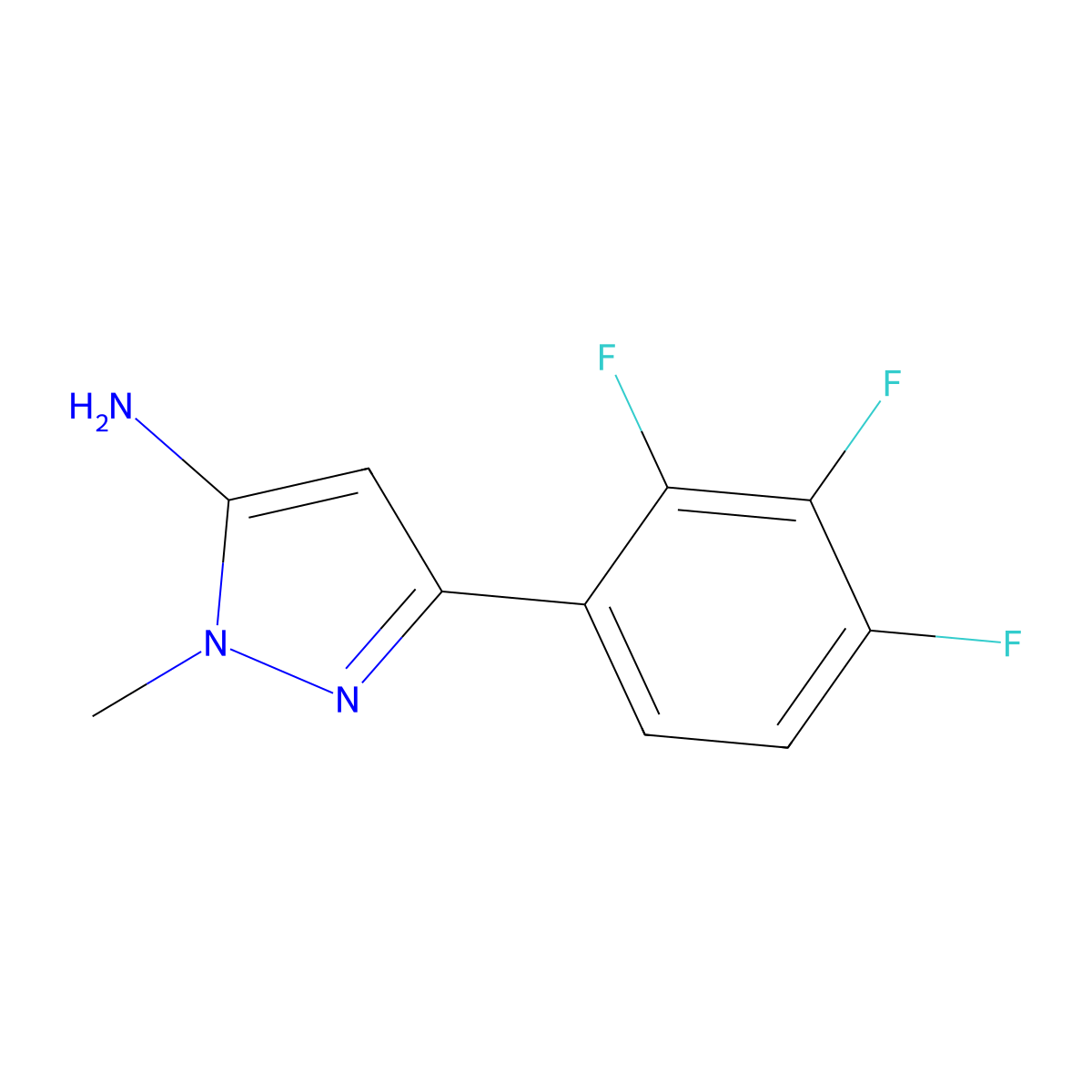 1-Methyl-3-(2,3,4-trifluorophenyl)-1h-pyrazol-5-amine molecular structure, CAS 1502556-35-5