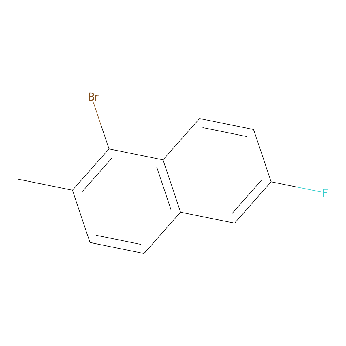 1-Bromo-6-fluoro-2-methylnaphthalene molecular structure, CAS 150256-13-6