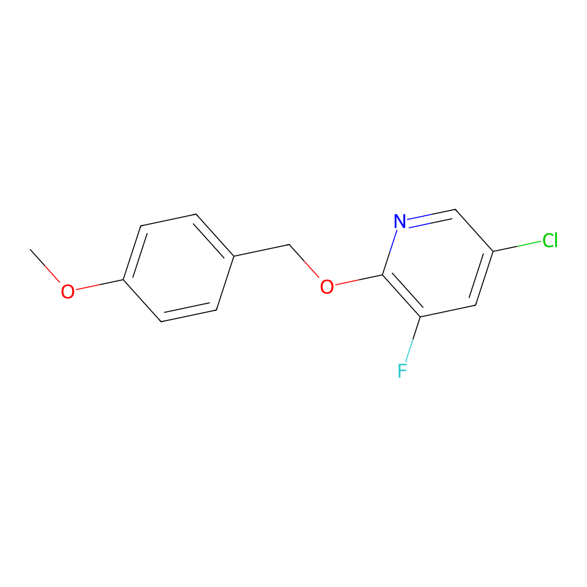 5-Chloro-3-fluoro-2-((4-methoxybenzyl)oxy)pyridine molecular structure, CAS 1502565-61-8
