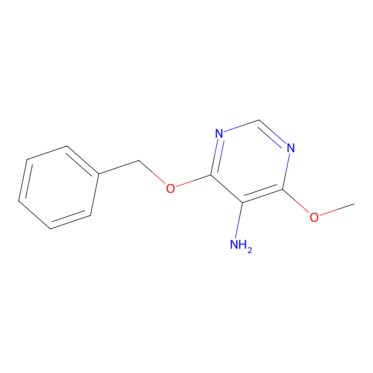 4-(Benzyloxy)-6-methoxypyrimidin-5-amine molecular structure, CAS 1502579-22-7