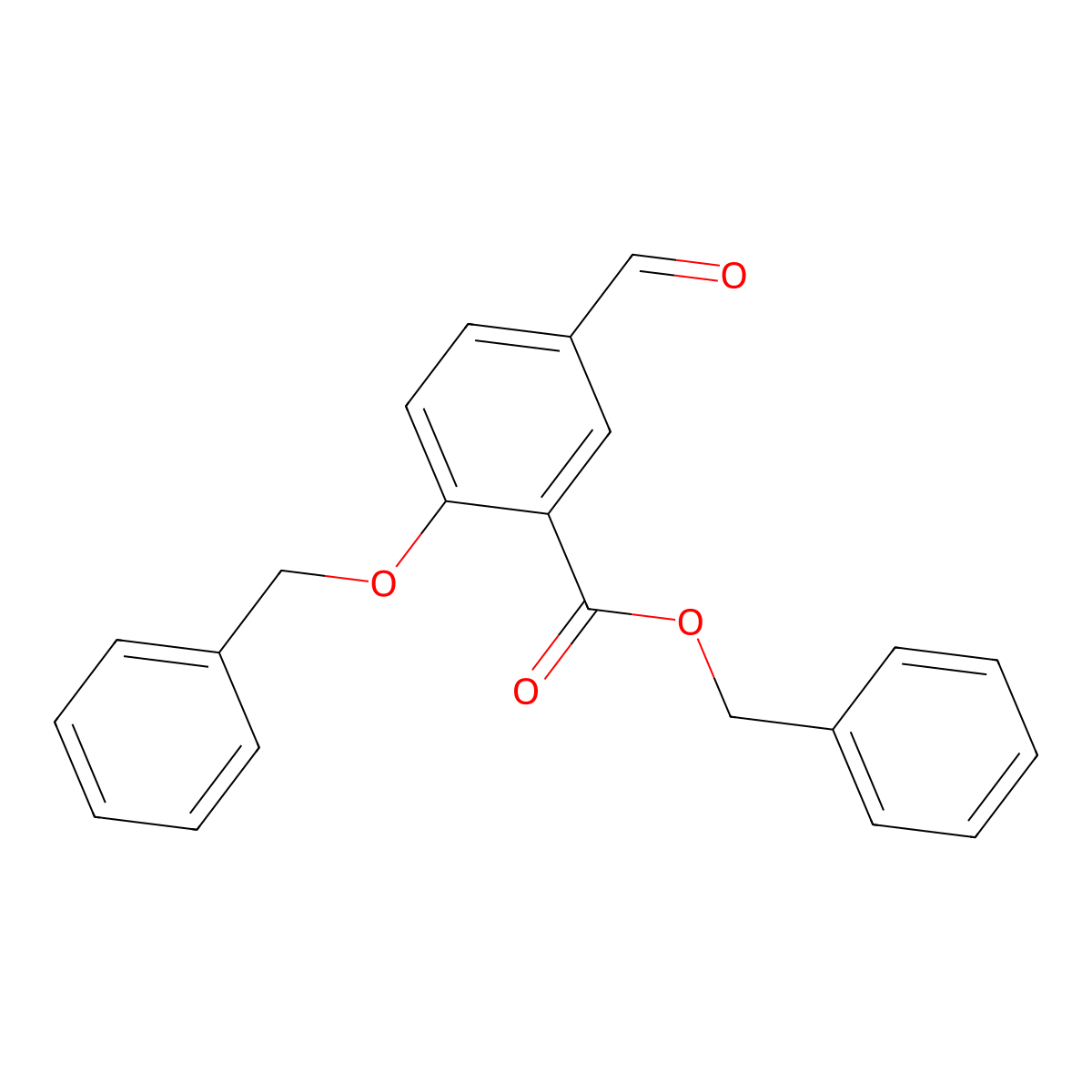 Benzyl 2-benzyloxy-5-formylbenzoate molecular structure, CAS 150258-60-9